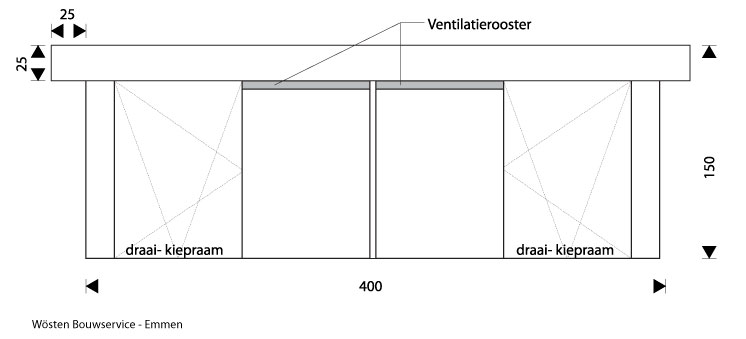 Tekening dakkapel Wostenbouw